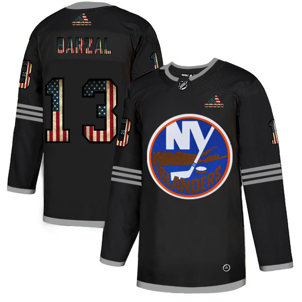 New York Islanders #13 Mathew Barzal Adidas Men Black USA Flag Limited NHL Jersey->philadelphia flyers->NHL Jersey